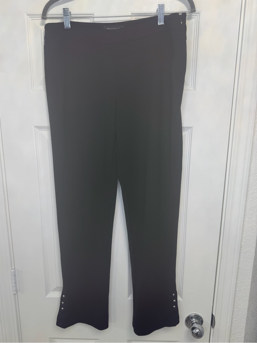 Vintage 90s Y2K White House Black Market Black Studded Ankle Pants Size 8 Goth C